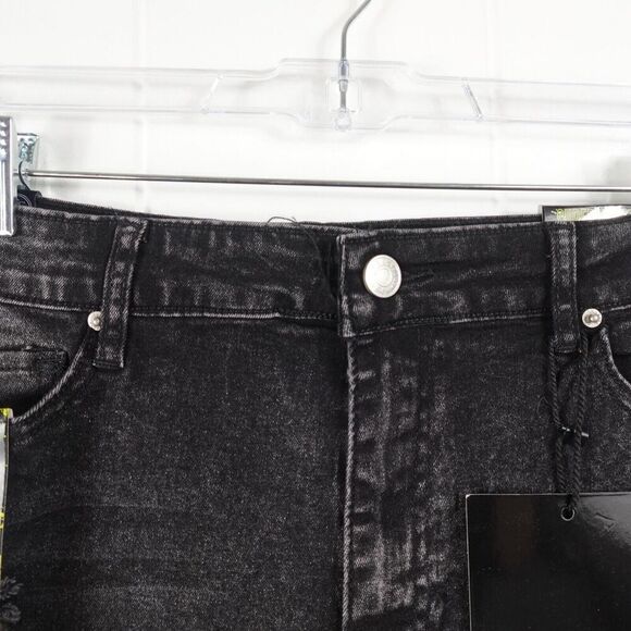Elite Jeans Savage Collection Womens Black Distressed Shorts Size 32 - Picture 3 of 10
